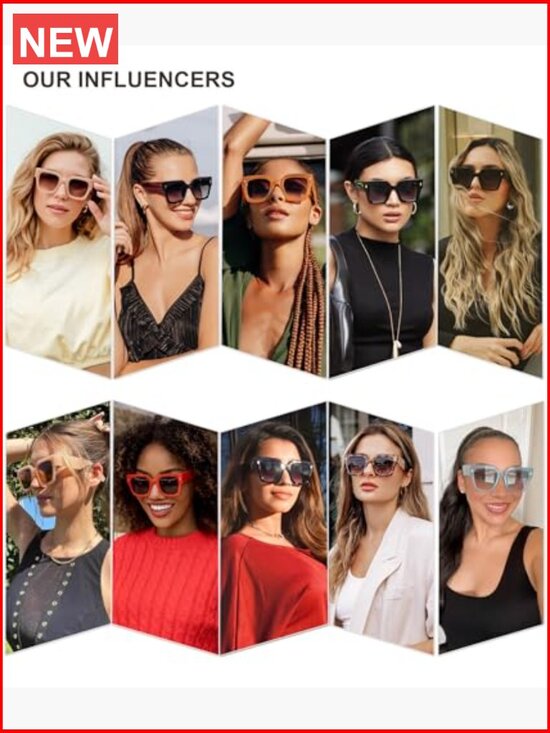 Vintage Oversized Square Sunglasses UV400 Protection main image 5